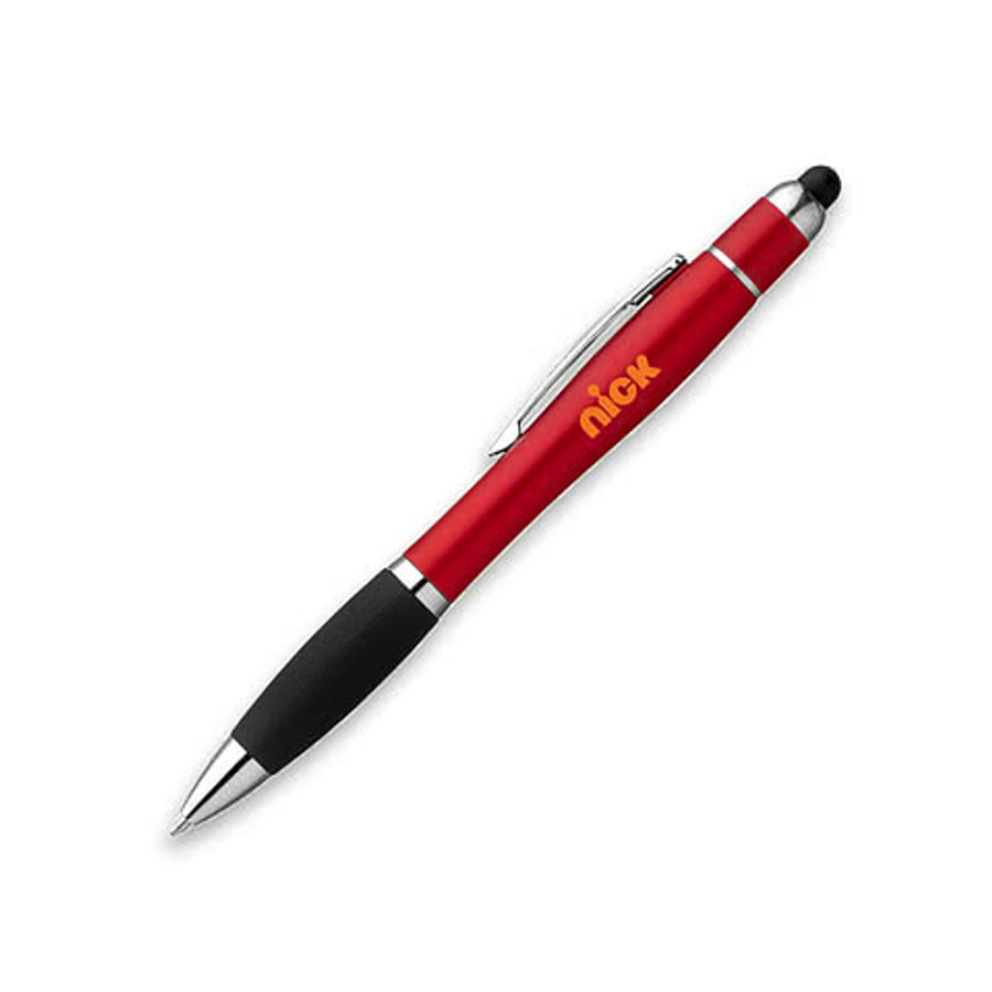 Curvaceous Stylus Cap Highlighter Pen in Silver
