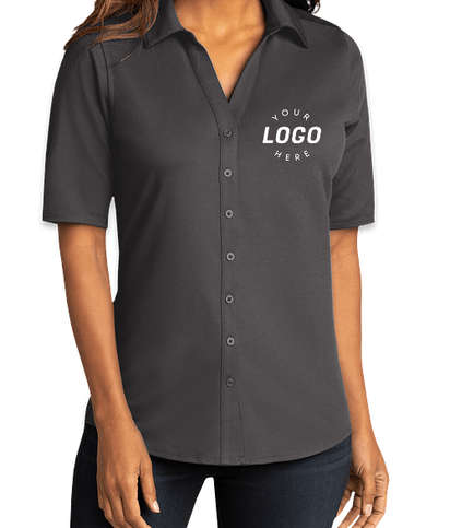 Port Authority Women's City Stretch Buttoned Performance Polo - Graphite