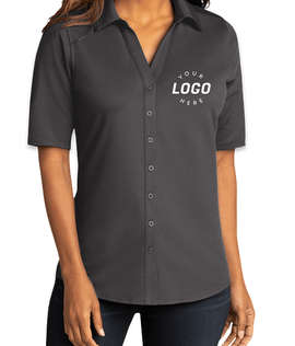 Port Authority Women's City Stretch Buttoned Performance Polo