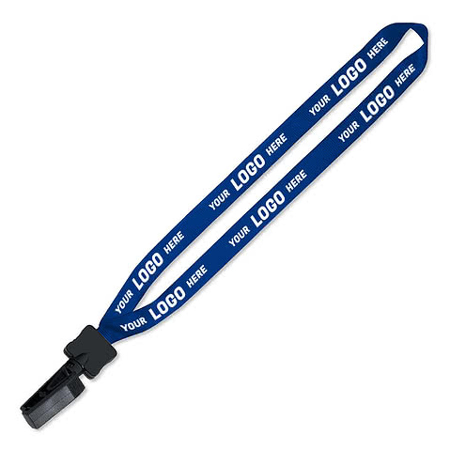 Full Color Lanyard with Plastic Bulldog Clip in Kelly Green