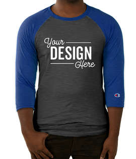 Canada - Champion Premium Fashion Raglan T-shirt - Color: Charcoal Heather / Athletic Royal