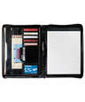 Debossed Renaissance Leather Zippered Padfolio