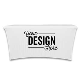 Full Color 6' Stretch Tablecloth - Color: White