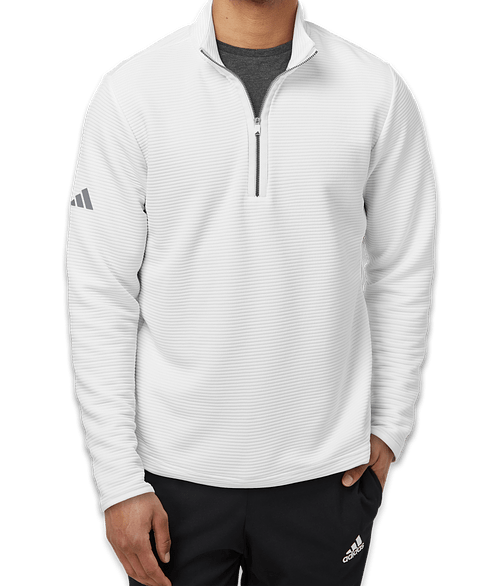 Adidas Spacer Recycled Quarter Zip Sweatshirt in Core White