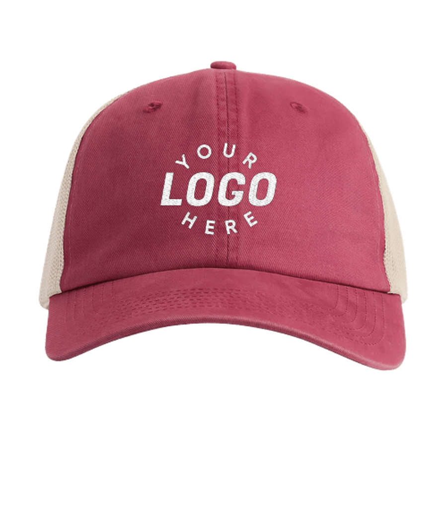 Comfort Colors Sunwashed Unstructured Trucker Hat in Crimson