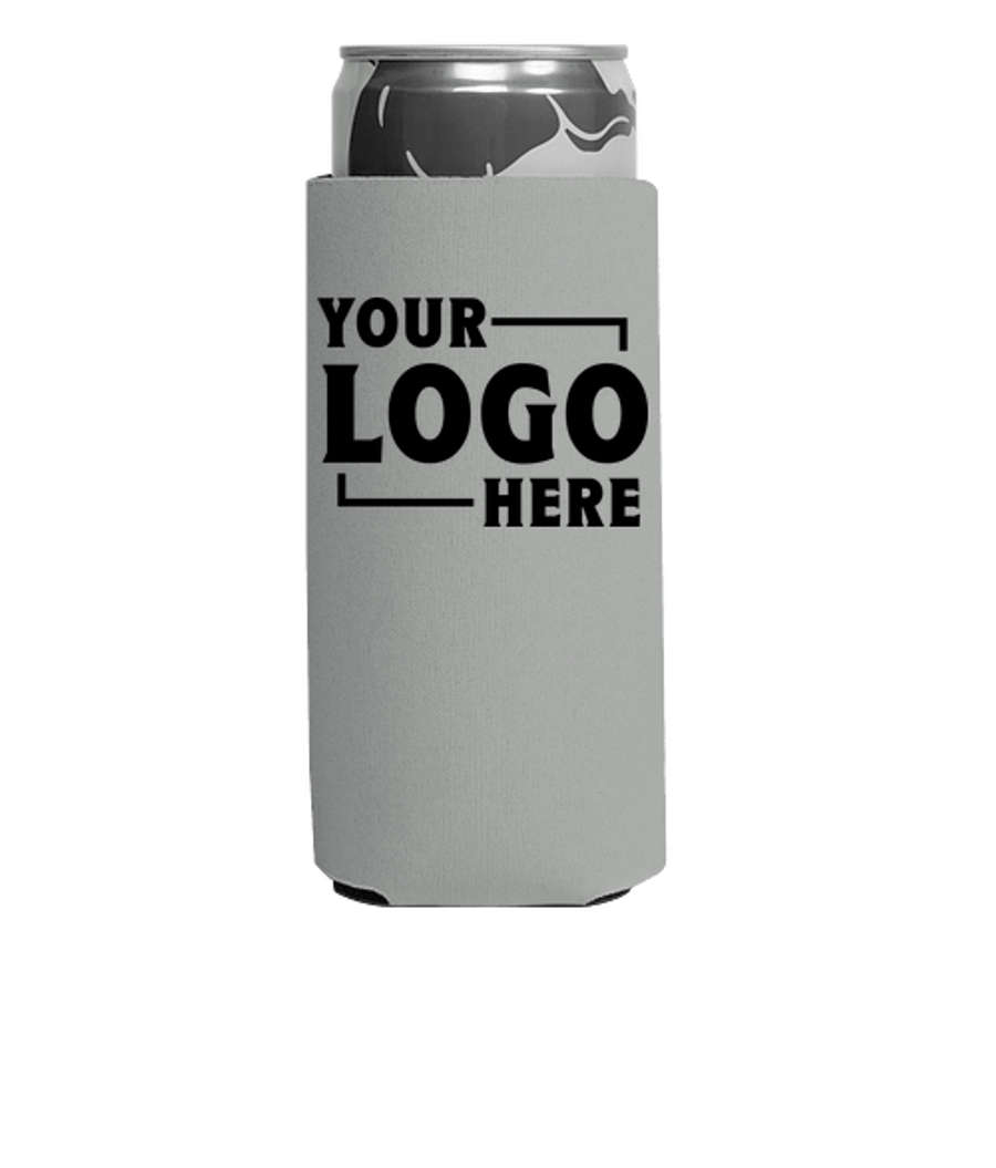 Foldable Slim Can Cooler in Grey