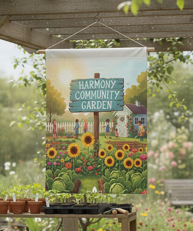 Full Color 18" x 12.25" Double Sided Garden Flag