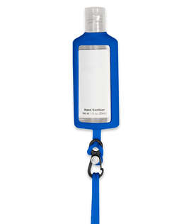 1 oz. Hand Sanitizer with Silicone Lanyard and Holder - Color: Reflex Blue
