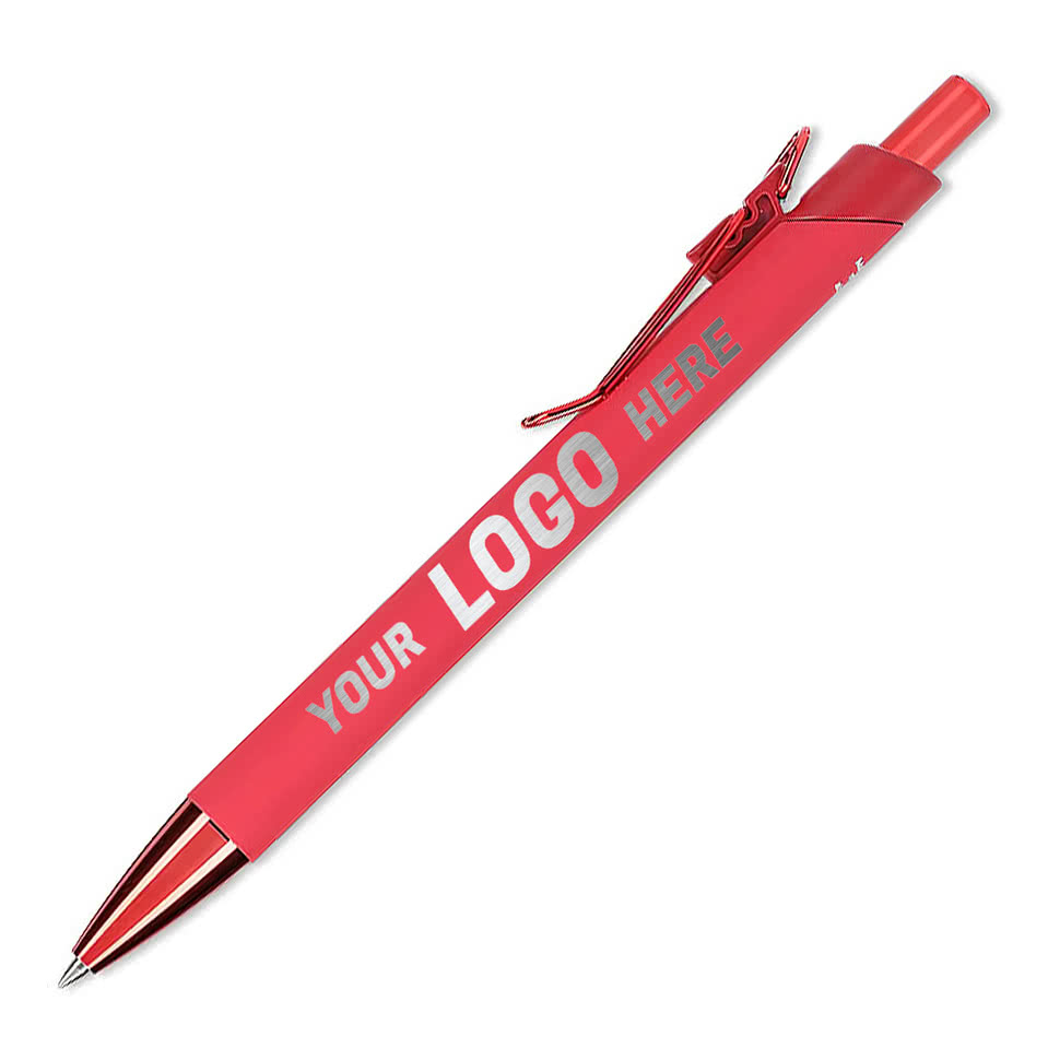 Laser Engraved Recycled Aluminum Soft Touch Gel Pen (black ink)