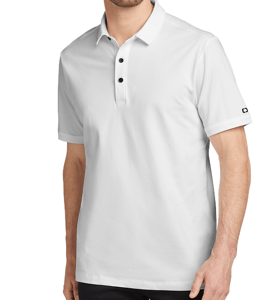 OGIO Limit Stretch Performance Polo - Embroidered in Bright White