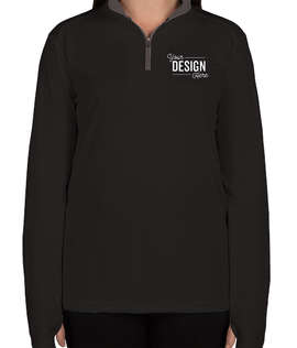 Badger Women's Contrast Quarter Zip Performance Shirt - Color: Black / Graphite