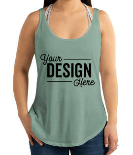 Next Level Women's Festival Side Slit Tank - Color: Stonewash Green