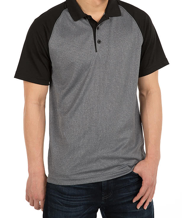 Sport-Tek Heather Raglan Performance Polo
