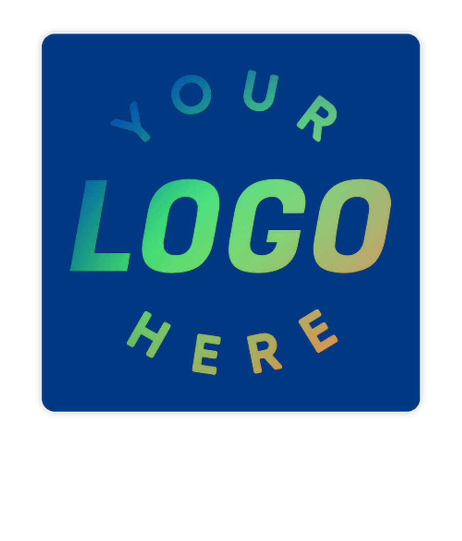 Full Color 3 in. Round Corner Square Sticker in Royal Blue