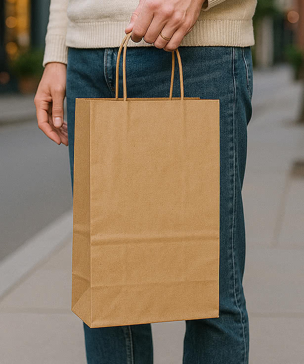 Small Kraft Paper Brown Shopping Bag