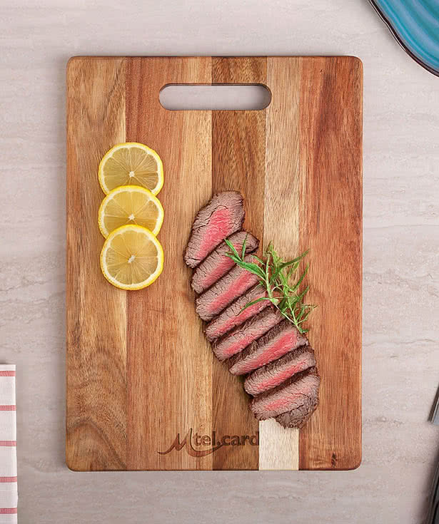 Laser Engraved Acacia Cutting Board with Handle