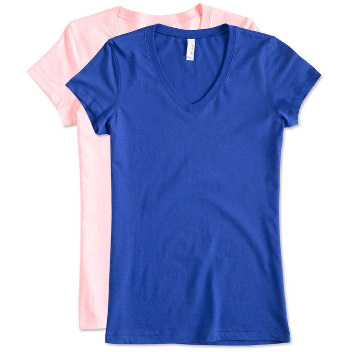 Custom Bella + Canvas Women's Jersey V-Neck T-shirt - Design Women's Short  Sleeve T-shirts Online at