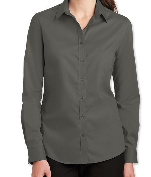 Port Authority Women's SuperPro Twill Dress Shirt in Sterling Grey