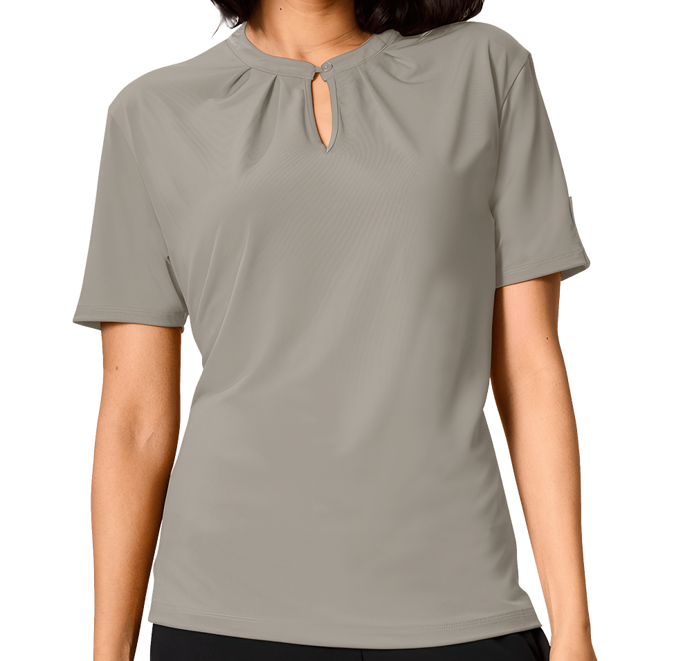 Blue Generation Women’s Matte Jersey Keyhole Blouse-default