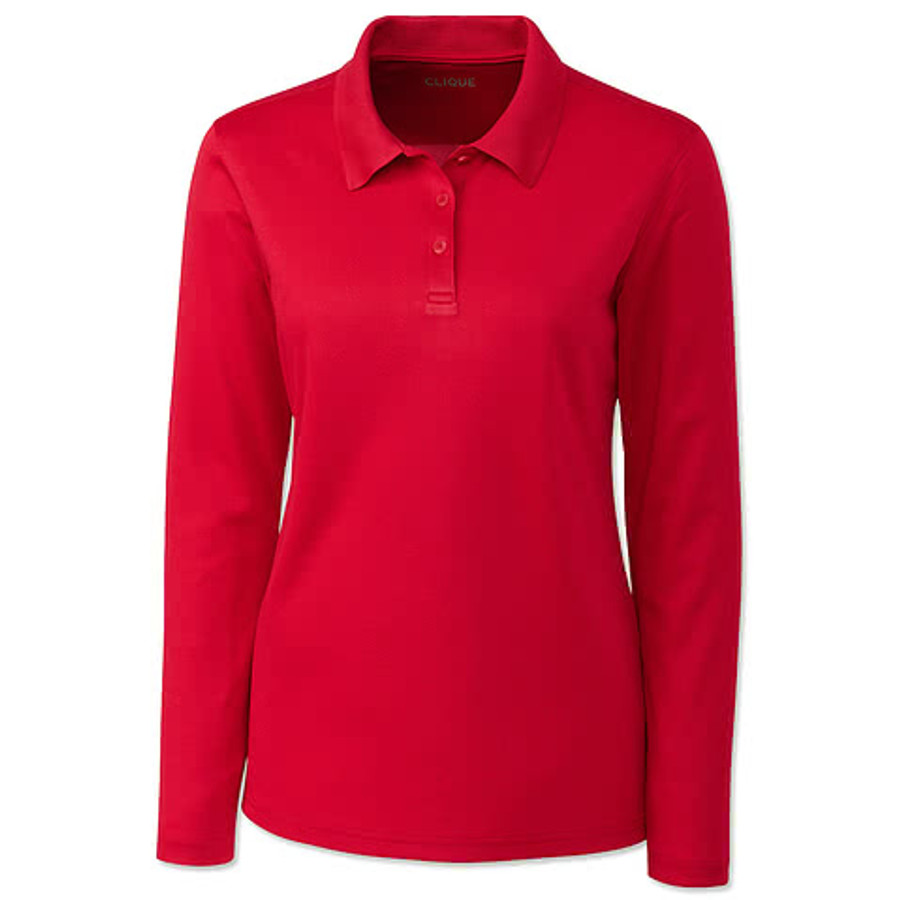 Clique by Cutter & Buck Women's Spin Eco Long Sleeve Performance Pique Polo