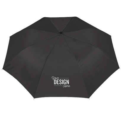 44" Arc Auto Open Solid Telescopic Folding Umbrella - Black