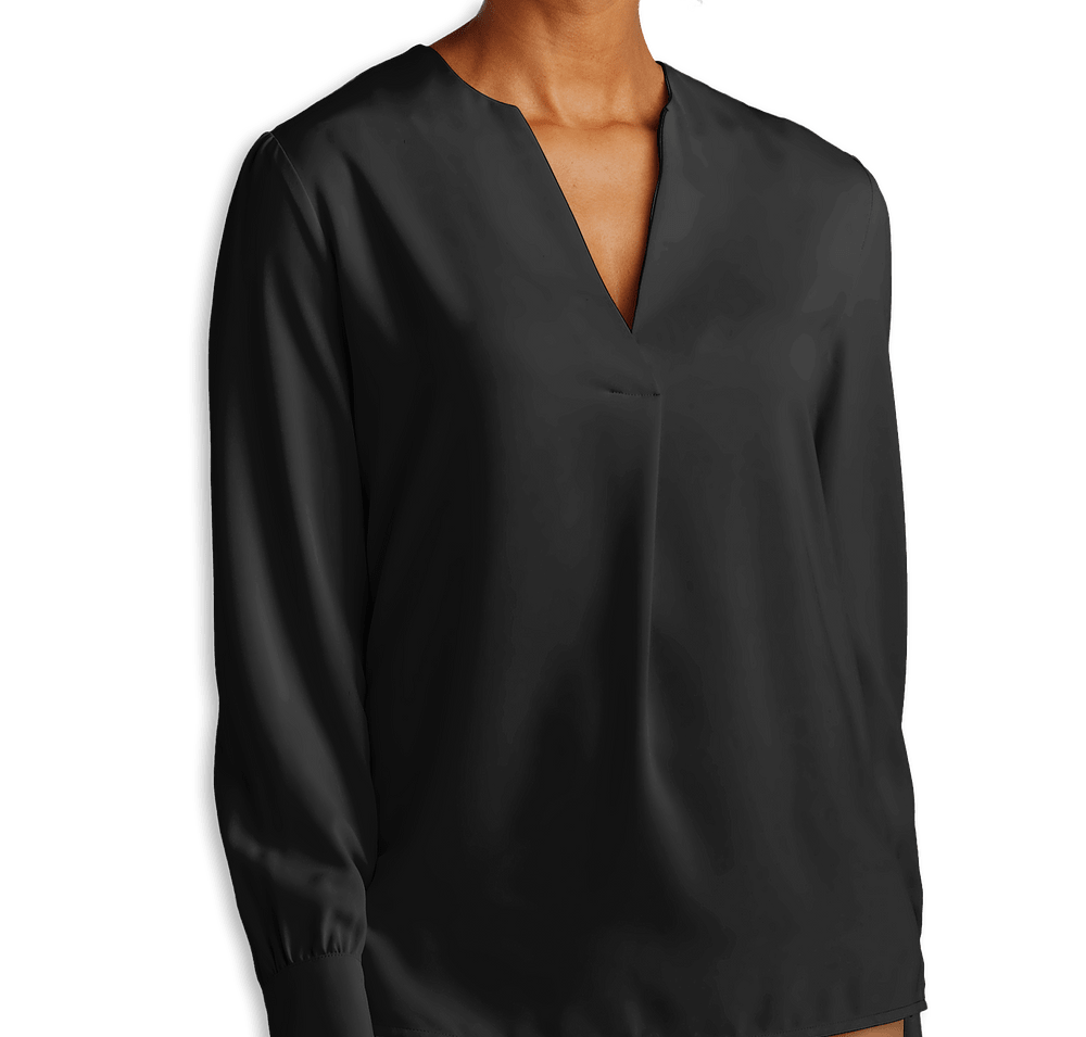 Brooks Brothers Women’s Open-Neck Satin Blouse-default