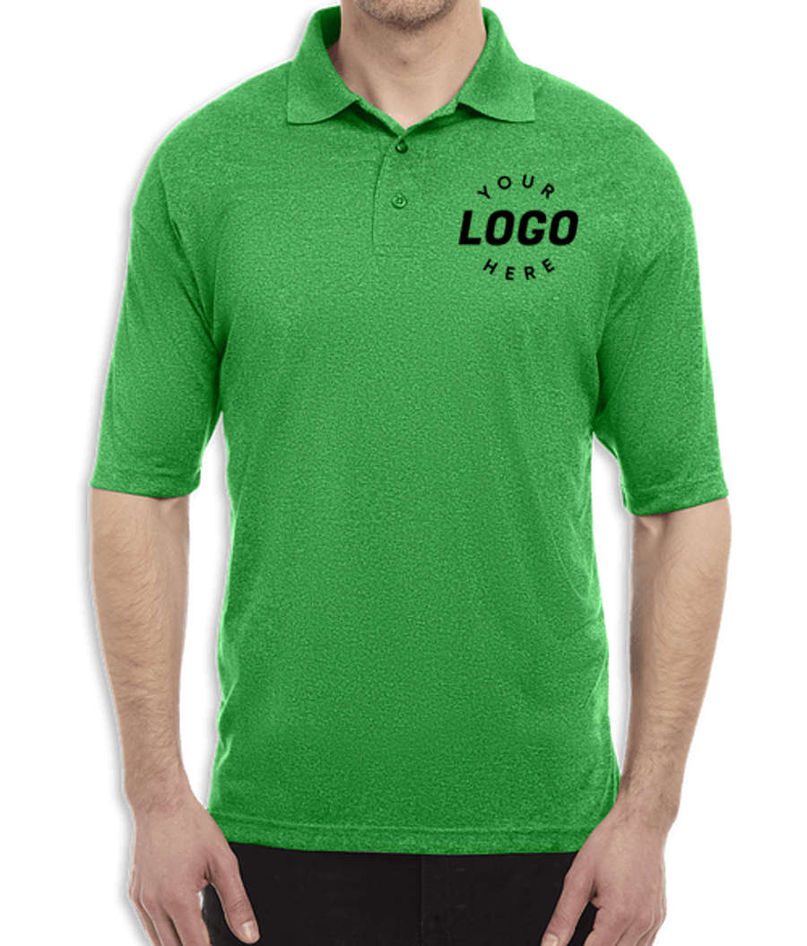 Blue Generation BLU-X-DRI Heathered Performance Polo - Printed in Heather Kelly
