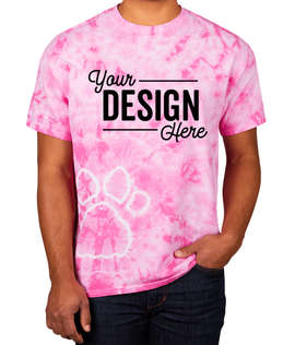 Dyenomite Paw Print Tie-Dye T-shirt - Color: Pink