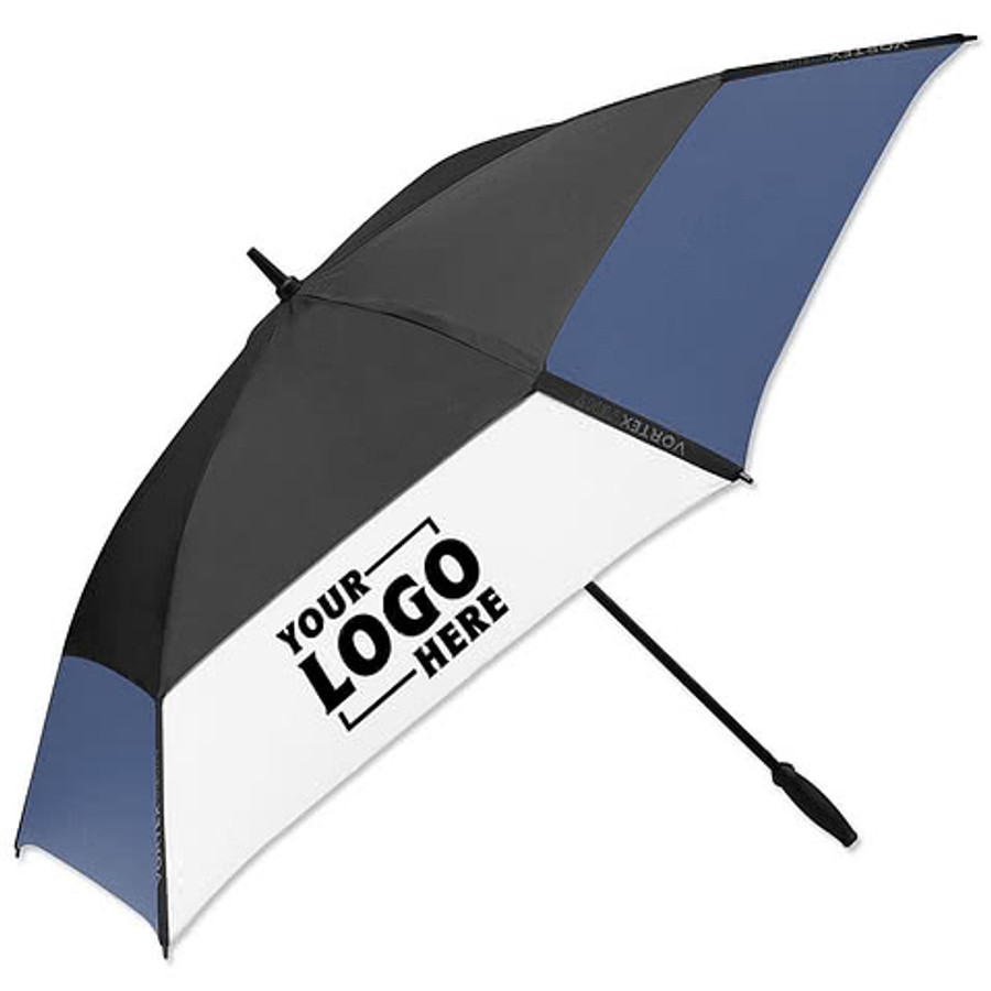 62” Arc ShedRain The Vortex Auto Open Golf Umbrella in Black / Gray / White