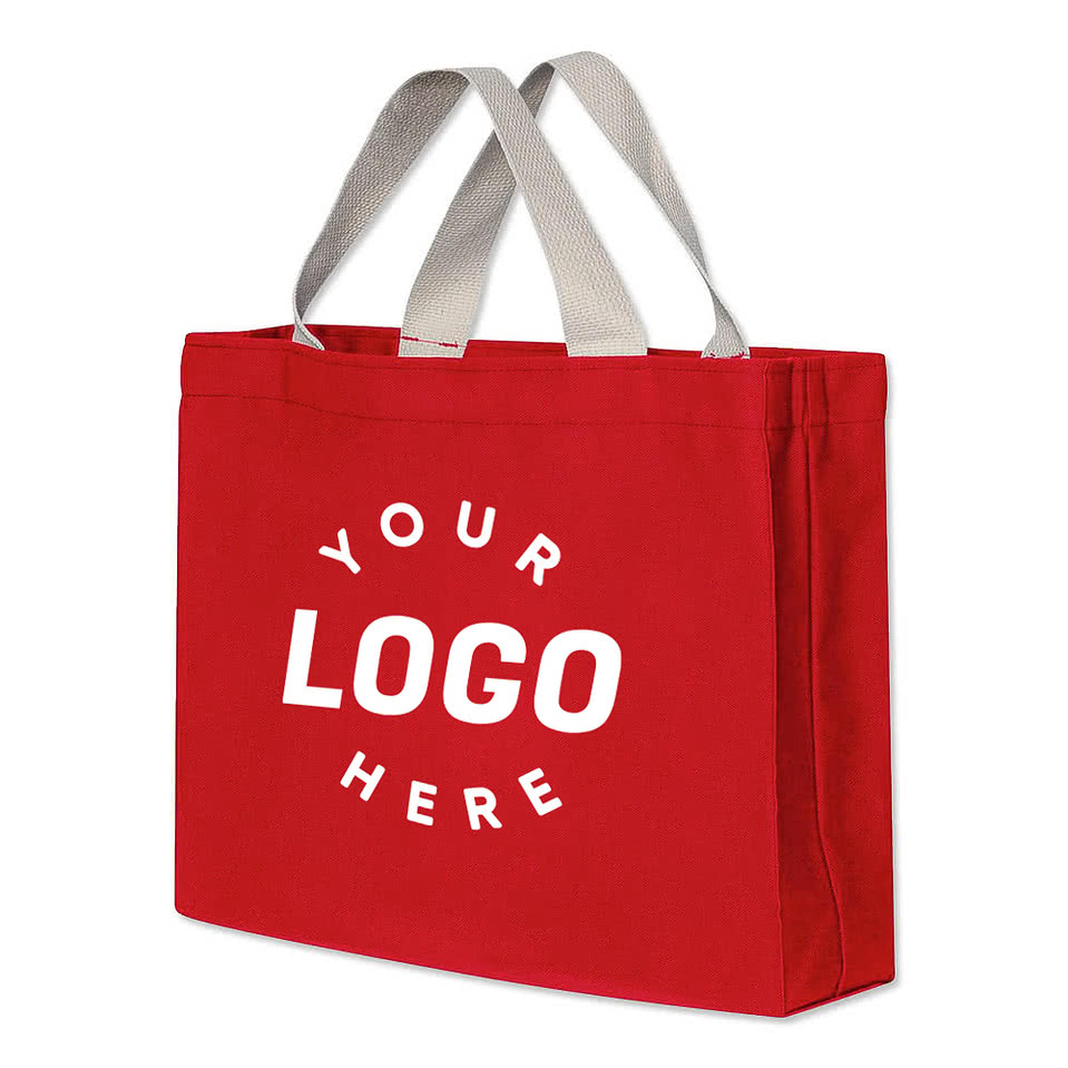Bayside USA-Made Medium Gusseted 100% Cotton Canvas Tote Bag