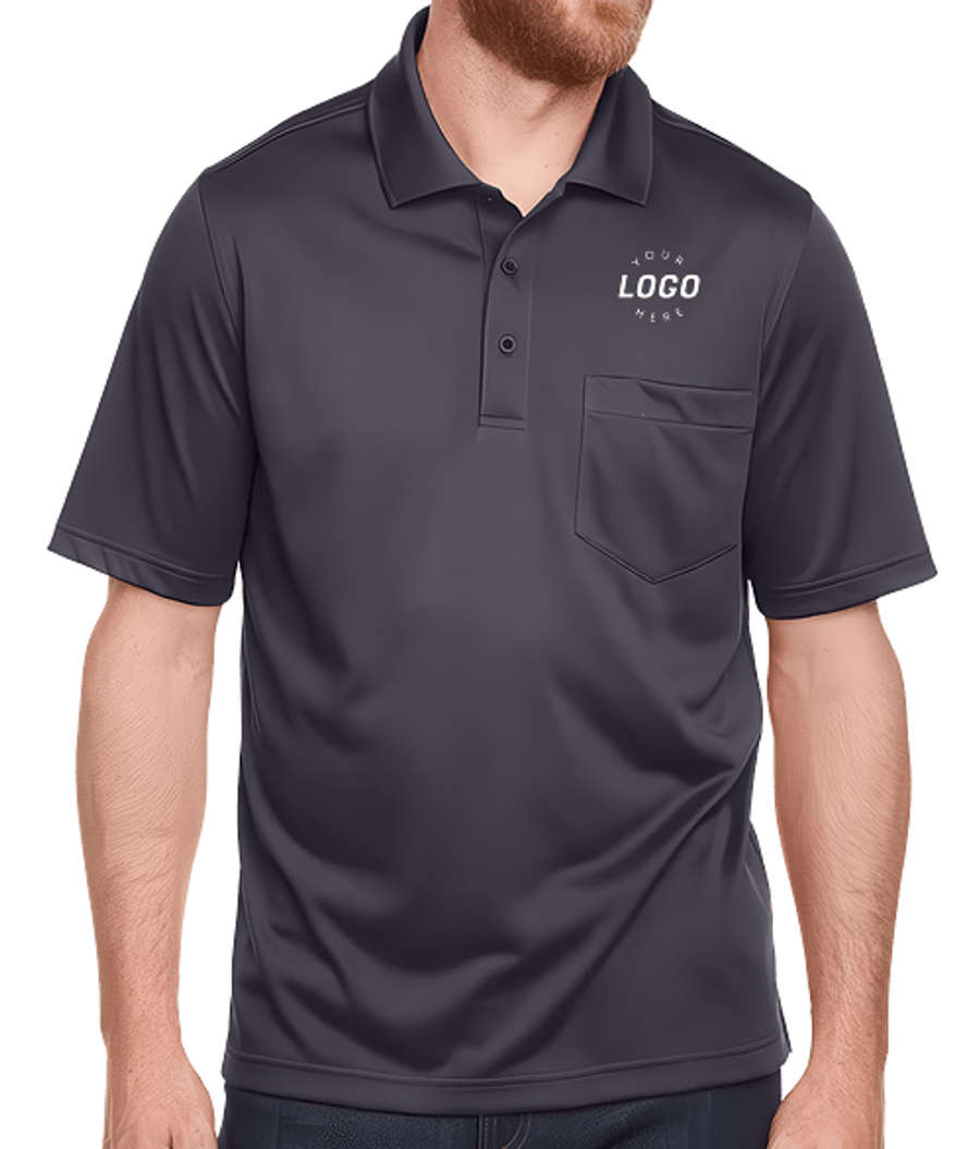 Harriton Advantage Snag Protection Plus IL Performance Pocket Polo - Printed in Dark Charcoal
