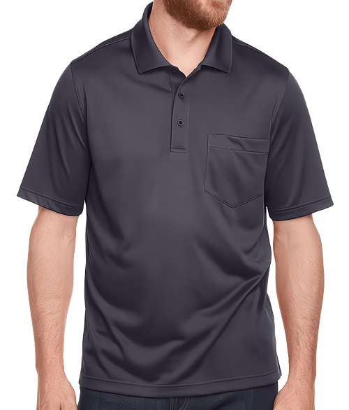 Harriton Advantage Snag Protection Plus IL Performance Pocket Polo - Embroidered in Dark Charcoal