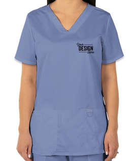 Cherokee Workwear Revolution Women's V-Neck Scrub Top - Color: Ciel Blue