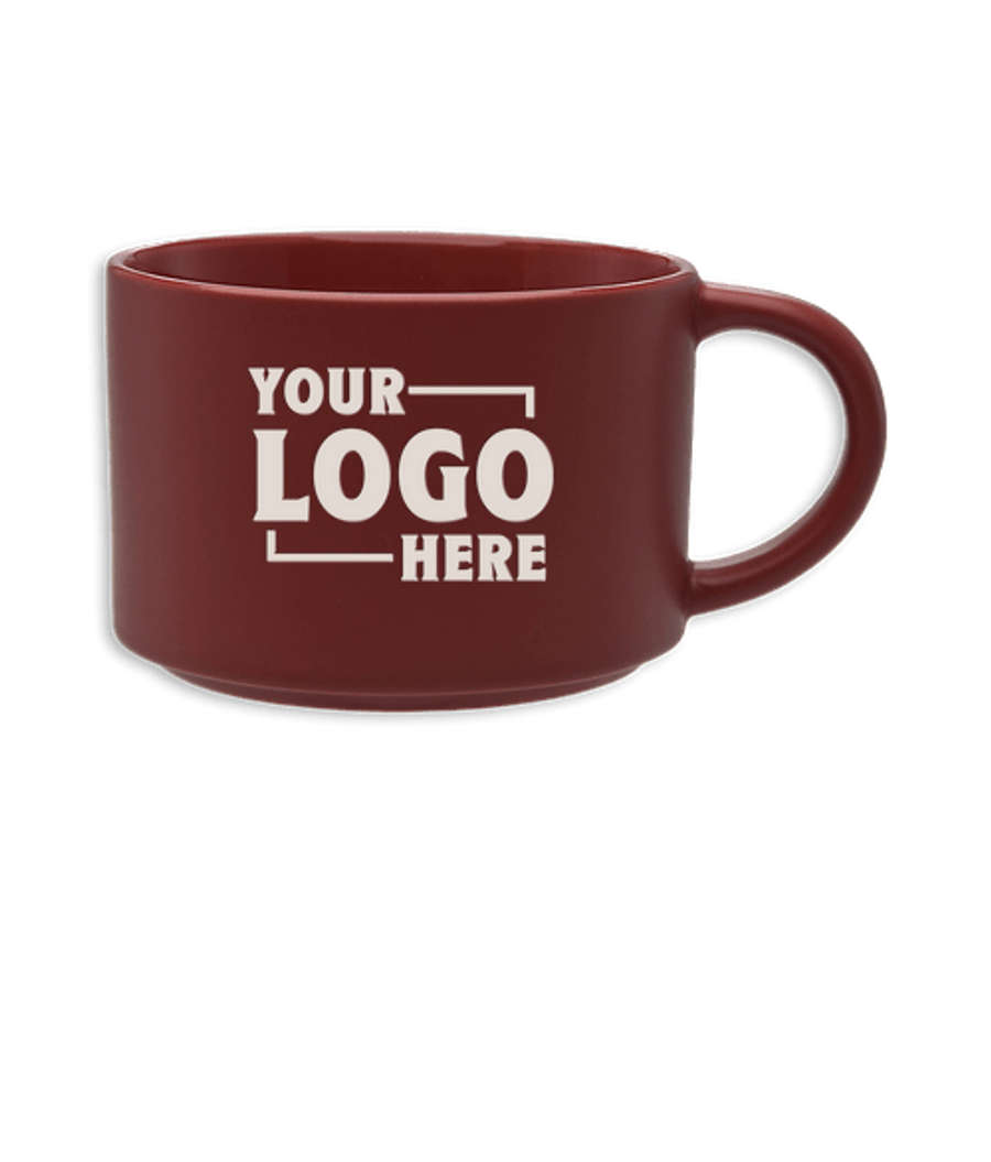 Laser Engraved 20 oz. Minestra Ceramic Soup Mug in Brick