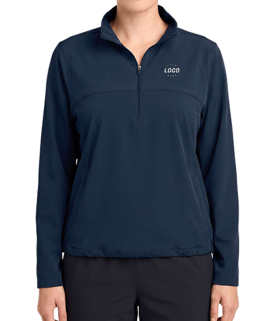 Sport-Tek Women's Repeat Quarter Zip Performance Shirt in True Navy