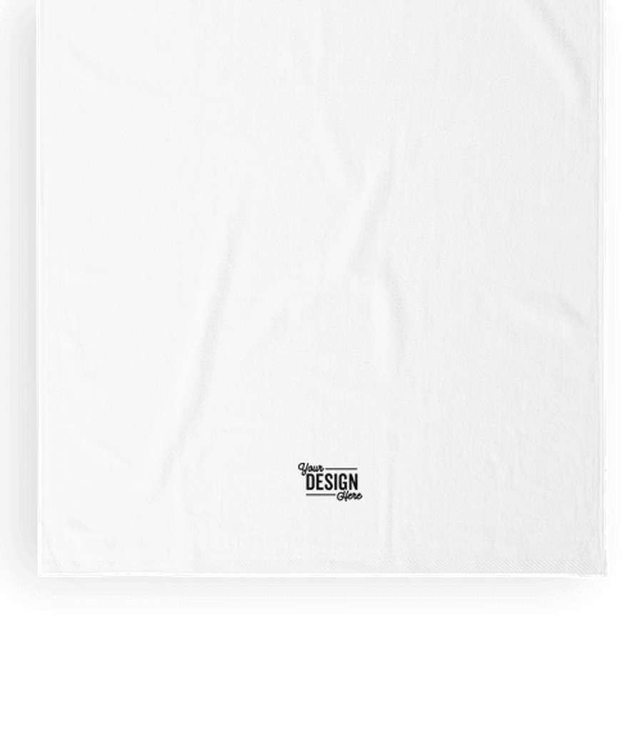 Midweight Embroidered Beach Towel in White