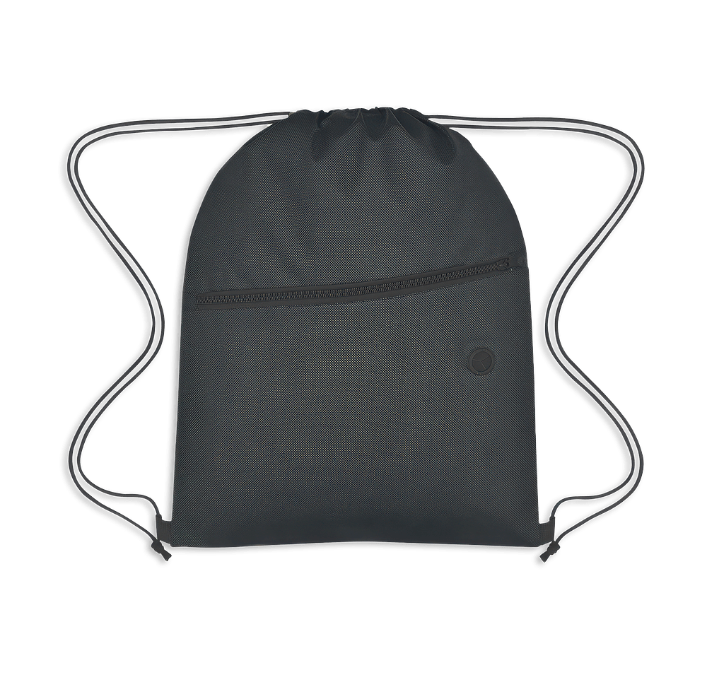Full Color Sports Pack Non-Woven Zippered Drawstring Bag-default