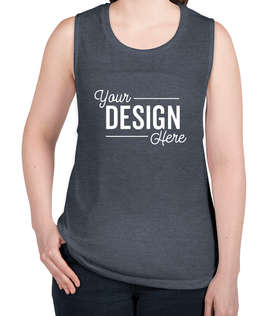 Bella + Canvas Women's Flowy Muscle Tank - Color: Heather Navy