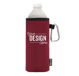 Foldable Large Bottle KOOZIE ® w/ carabiner - Color: Maroon
