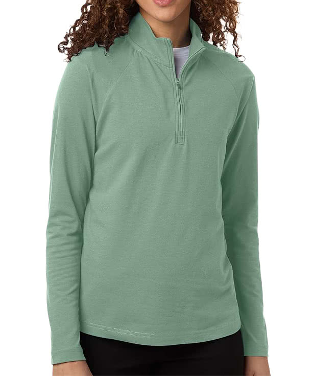 Devon & Jones Women's Seaton Pebble Performance Quarter Zip Pullover