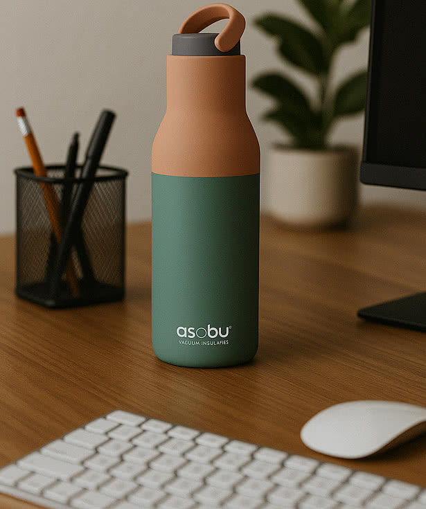 Asobu 22 oz. Metro Insulated Water Bottle with Pop-Up Straw