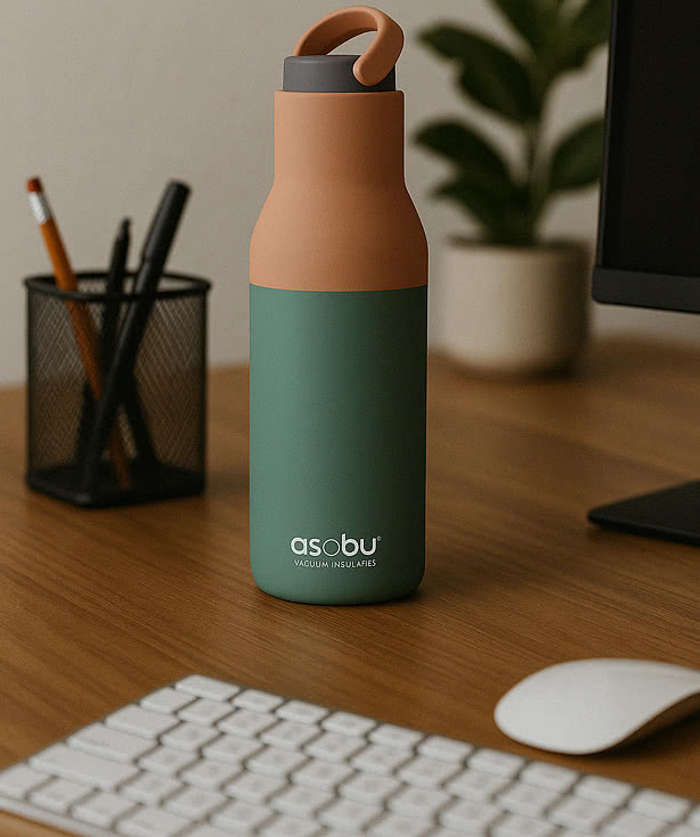 Asobu 22 oz. Metro Insulated Water Bottle with Pop-Up Straw