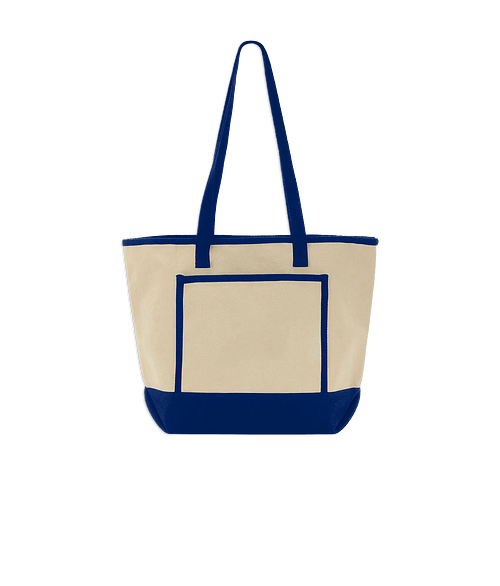 Full Color Tote Me Around Large Cotton Tote Bag in Royal