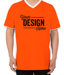 Augusta Cutter+ UPF 50 V-Neck Jersey - Color: Orange / White