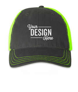 Richardson Garment Washed Trucker Hat - Color: Charcoal / Neon Yellow