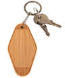 Laser Engraved Bamboo Motel Style Keychain