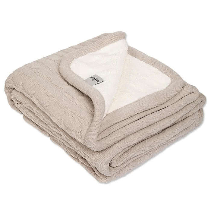 Kanata Cable Knit Lambswool Blanket - Laser Engraved