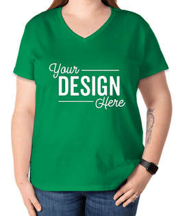 Gildan Women's 100% Cotton V-Neck T-shirt - Color: Irish Green