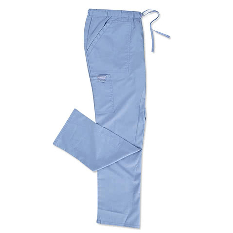 Cherokee Workwear Revolution Tapered Leg Drawstring Scrub Pant in Ciel Blue