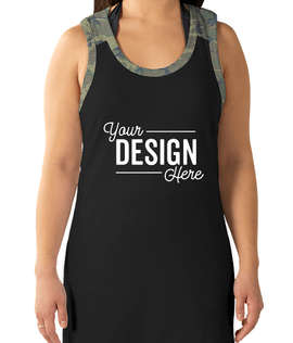 LAT Racerback Tank Dress - Color: Black / Vint Camo